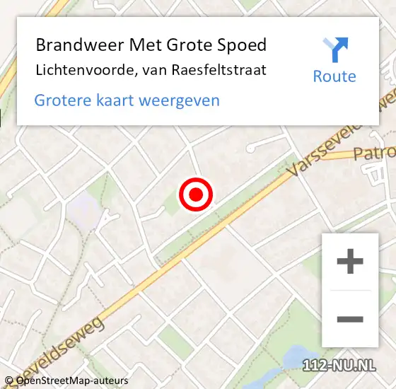 Locatie op kaart van de 112 melding: Brandweer Met Grote Spoed Naar Lichtenvoorde, van Raesfeltstraat op 12 september 2014 21:31