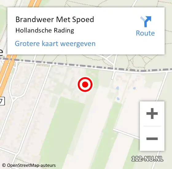 Locatie op kaart van de 112 melding: Brandweer Met Spoed Naar Hollandsche Rading op 12 september 2014 21:36