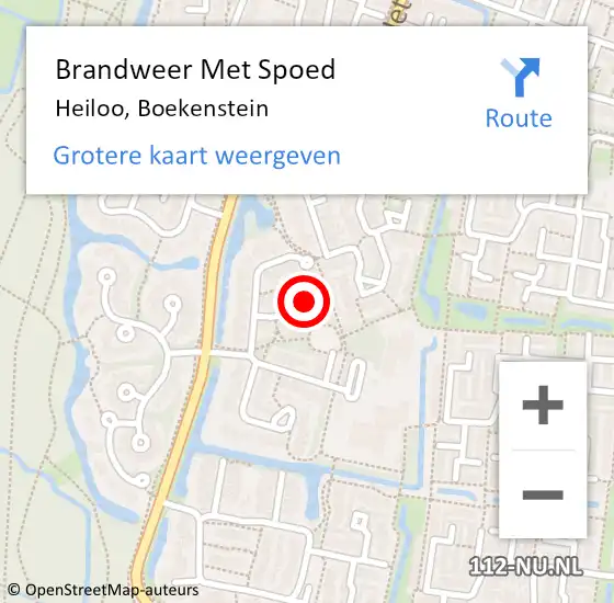 Locatie op kaart van de 112 melding: Brandweer Met Spoed Naar Heiloo, Boekenstein op 26 oktober 2023 19:27
