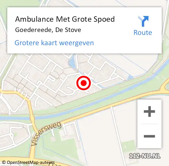 Locatie op kaart van de 112 melding: Ambulance Met Grote Spoed Naar Goedereede, De Stove op 26 oktober 2023 19:40