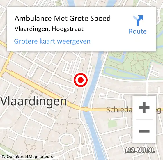 Locatie op kaart van de 112 melding: Ambulance Met Grote Spoed Naar Vlaardingen, Hoogstraat op 26 oktober 2023 19:46