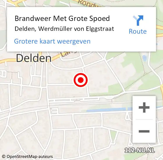 Locatie op kaart van de 112 melding: Brandweer Met Grote Spoed Naar Delden, Werdmüller von Elggstraat op 26 oktober 2023 20:13