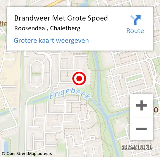 Locatie op kaart van de 112 melding: Brandweer Met Grote Spoed Naar Roosendaal, Chaletberg op 26 oktober 2023 22:58