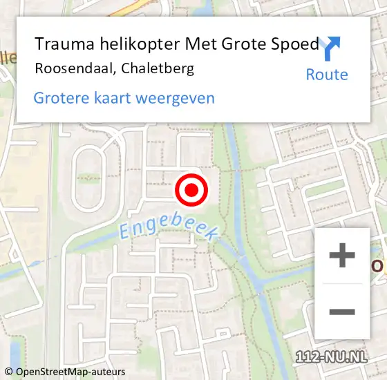 Locatie op kaart van de 112 melding: Trauma helikopter Met Grote Spoed Naar Roosendaal, Chaletberg op 26 oktober 2023 23:06