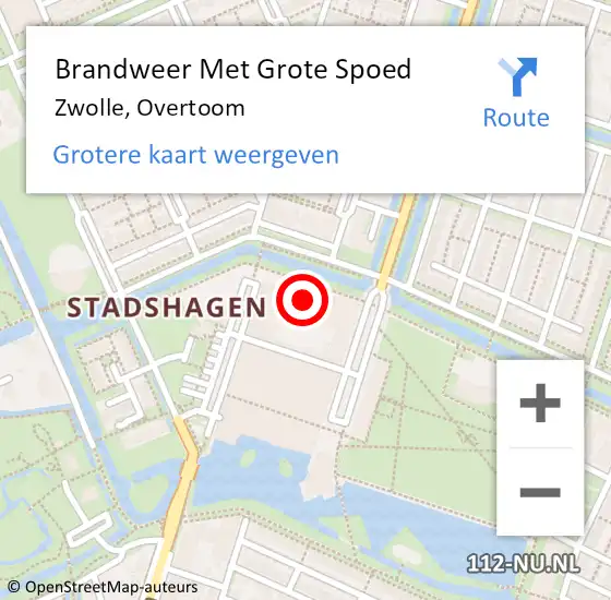 Locatie op kaart van de 112 melding: Brandweer Met Grote Spoed Naar Zwolle, Overtoom op 12 september 2014 22:23