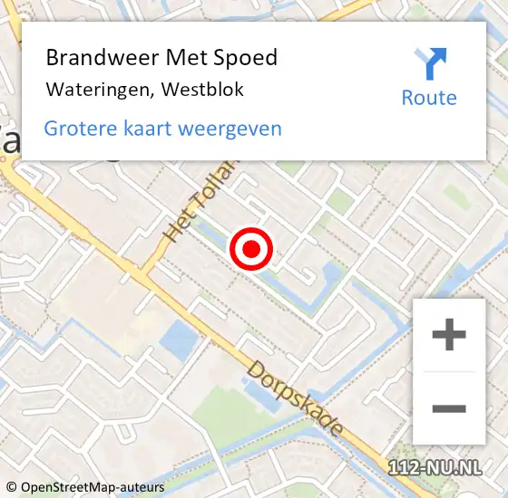 Locatie op kaart van de 112 melding: Brandweer Met Spoed Naar Wateringen, Westblok op 27 oktober 2023 06:07