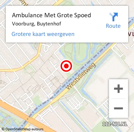 Locatie op kaart van de 112 melding: Ambulance Met Grote Spoed Naar Voorburg, Buytenhof op 27 oktober 2023 07:15