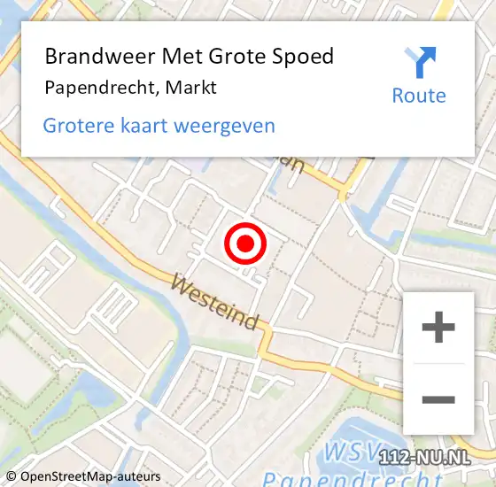 Locatie op kaart van de 112 melding: Brandweer Met Grote Spoed Naar Papendrecht, Markt op 27 oktober 2023 07:20