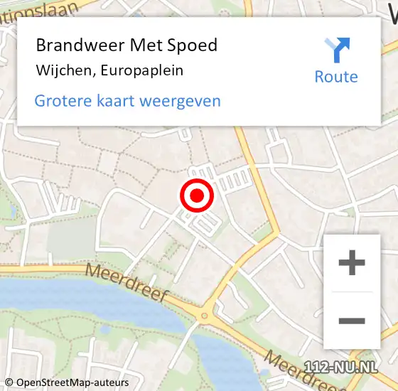 Locatie op kaart van de 112 melding: Brandweer Met Spoed Naar Wijchen, Europaplein op 27 oktober 2023 08:33