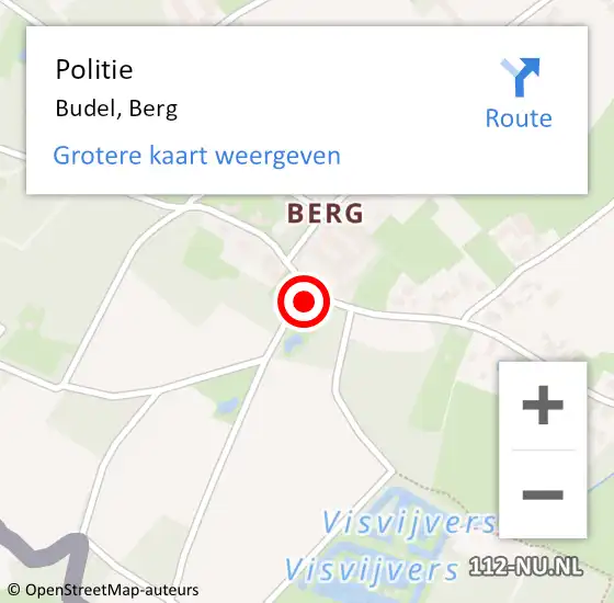 Locatie op kaart van de 112 melding: Politie Budel, Berg op 27 oktober 2023 09:01