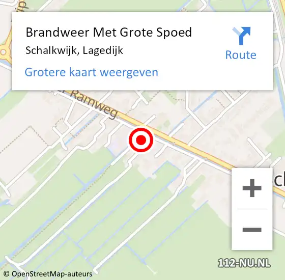 Locatie op kaart van de 112 melding: Brandweer Met Grote Spoed Naar Schalkwijk, Lagedijk op 27 oktober 2023 09:51