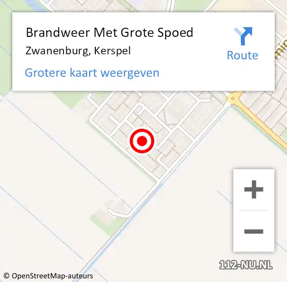 Locatie op kaart van de 112 melding: Brandweer Met Grote Spoed Naar Zwanenburg, Kerspel op 27 oktober 2023 09:54