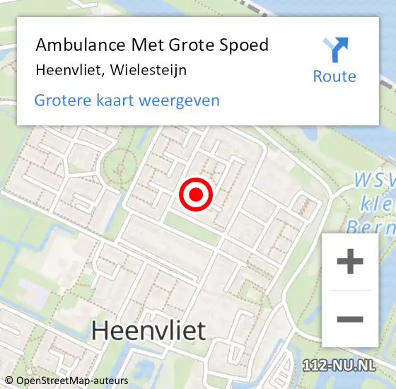 Locatie op kaart van de 112 melding: Ambulance Met Grote Spoed Naar Heenvliet, Wielesteijn op 27 oktober 2023 10:11