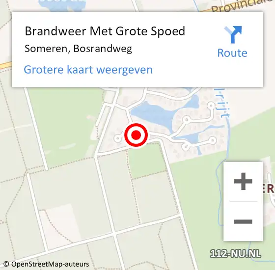 Locatie op kaart van de 112 melding: Brandweer Met Grote Spoed Naar Someren, Bosrandweg op 27 oktober 2023 10:43