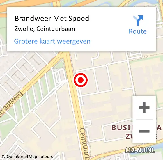 Locatie op kaart van de 112 melding: Brandweer Met Spoed Naar Zwolle, Ceintuurbaan op 27 oktober 2023 11:21