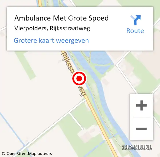 Locatie op kaart van de 112 melding: Ambulance Met Grote Spoed Naar Vierpolders, Rijksstraatweg op 27 oktober 2023 12:06