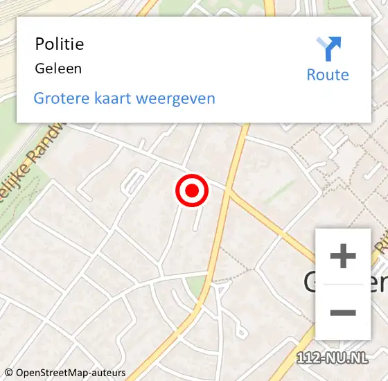 Locatie op kaart van de 112 melding: Politie Geleen op 27 oktober 2023 14:34