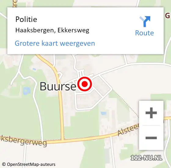 Locatie op kaart van de 112 melding: Politie Haaksbergen, Ekkersweg op 27 oktober 2023 15:13