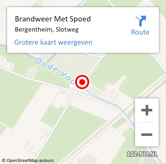 Locatie op kaart van de 112 melding: Brandweer Met Spoed Naar Bergentheim, Slotweg op 13 september 2014 00:19