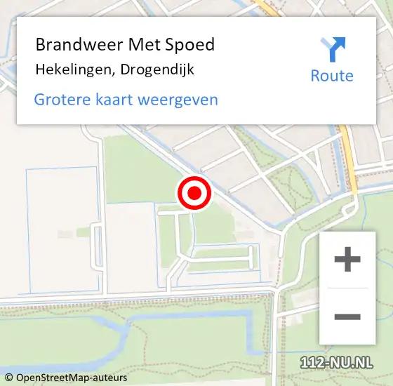 Locatie op kaart van de 112 melding: Brandweer Met Spoed Naar Hekelingen, Drogendijk op 27 oktober 2023 17:23