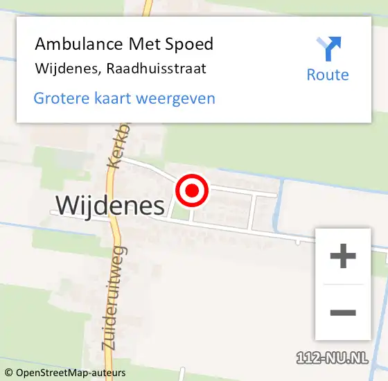 Locatie op kaart van de 112 melding: Ambulance Met Spoed Naar Wijdenes, Raadhuisstraat op 27 oktober 2023 18:02