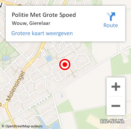 Locatie op kaart van de 112 melding: Politie Met Grote Spoed Naar Wouw, Gierelaar op 27 oktober 2023 19:26