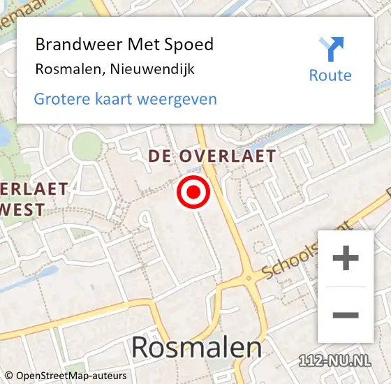 Locatie op kaart van de 112 melding: Brandweer Met Spoed Naar Rosmalen, Nieuwendijk op 27 oktober 2023 20:44