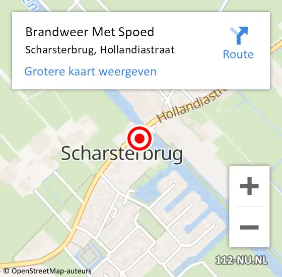 Locatie op kaart van de 112 melding: Brandweer Met Spoed Naar Scharsterbrug, Hollandiastraat op 27 oktober 2023 20:46