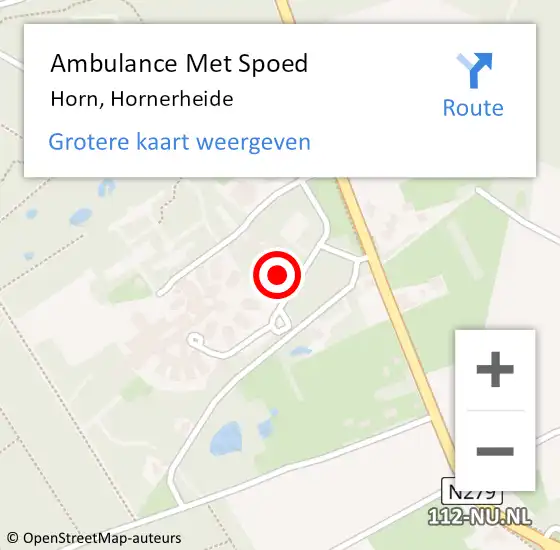 Locatie op kaart van de 112 melding: Ambulance Met Spoed Naar Horn, Hornerheide op 27 oktober 2023 21:34