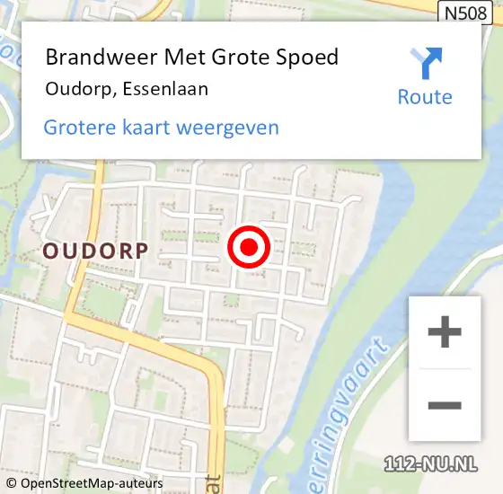 Locatie op kaart van de 112 melding: Brandweer Met Grote Spoed Naar Oudorp, Essenlaan op 27 oktober 2023 21:46