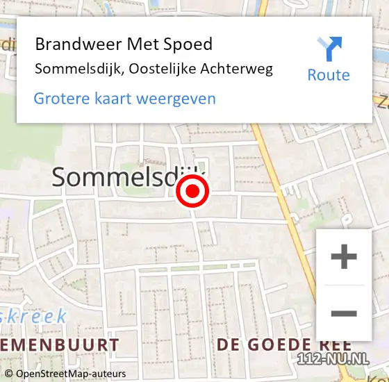 Locatie op kaart van de 112 melding: Brandweer Met Spoed Naar Sommelsdijk, Oostelijke Achterweg op 13 september 2014 01:28