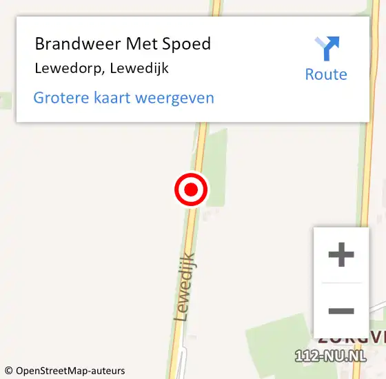 Locatie op kaart van de 112 melding: Brandweer Met Spoed Naar Lewedorp, Lewedijk op 13 september 2014 01:30