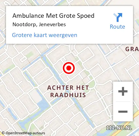 Locatie op kaart van de 112 melding: Ambulance Met Grote Spoed Naar Nootdorp, Jeneverbes op 13 september 2014 01:37