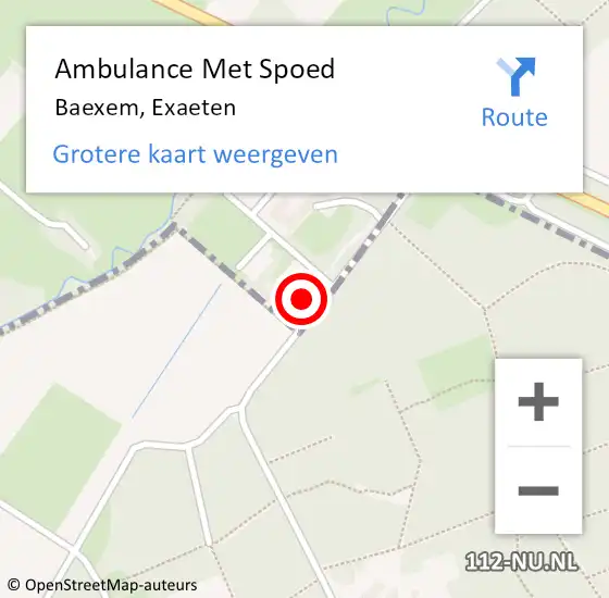 Locatie op kaart van de 112 melding: Ambulance Met Spoed Naar Baexem, Exaeten op 27 oktober 2023 23:41