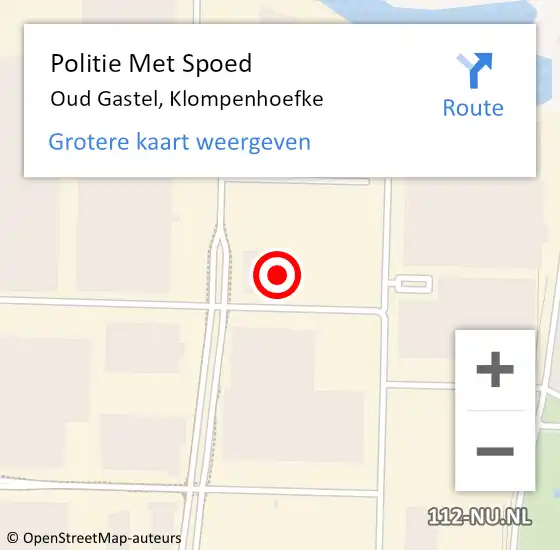 Locatie op kaart van de 112 melding: Politie Met Spoed Naar Oud Gastel, Klompenhoefke op 28 oktober 2023 00:16