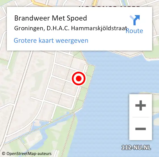 Locatie op kaart van de 112 melding: Brandweer Met Spoed Naar Groningen, D.H.A.C. Hammarskjöldstraat op 28 oktober 2023 00:38