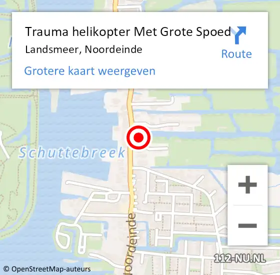 Locatie op kaart van de 112 melding: Trauma helikopter Met Grote Spoed Naar Landsmeer, Noordeinde op 28 oktober 2023 01:09