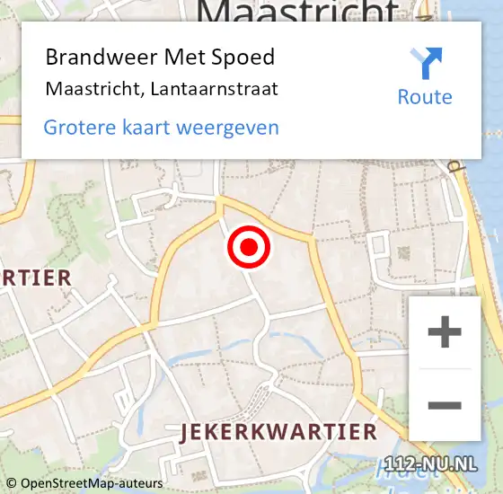 Locatie op kaart van de 112 melding: Brandweer Met Spoed Naar Maastricht, Lantaarnstraat op 28 oktober 2023 02:23