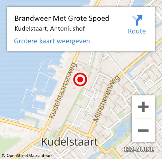 Locatie op kaart van de 112 melding: Brandweer Met Grote Spoed Naar Kudelstaart, Antoniushof op 28 oktober 2023 03:40