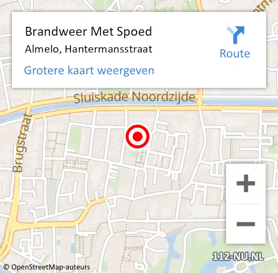 Locatie op kaart van de 112 melding: Brandweer Met Spoed Naar Almelo, Hantermansstraat op 28 oktober 2023 04:14