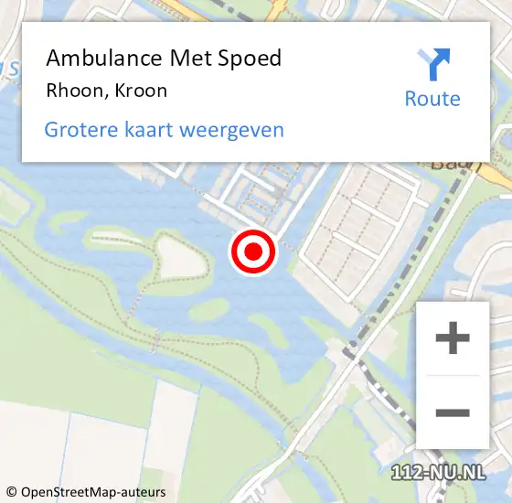 Locatie op kaart van de 112 melding: Ambulance Met Spoed Naar Rhoon, Kroon op 28 oktober 2023 08:24