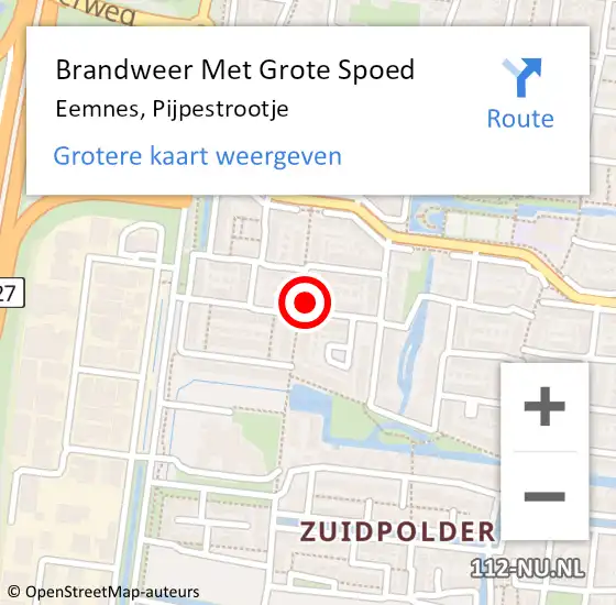 Locatie op kaart van de 112 melding: Brandweer Met Grote Spoed Naar Eemnes, Pijpestrootje op 28 oktober 2023 08:50