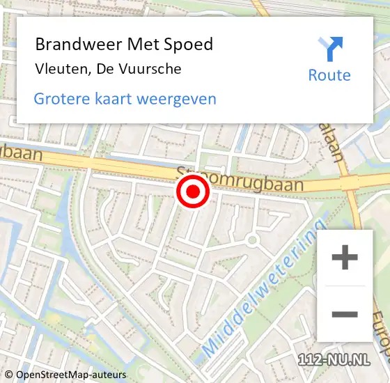 Locatie op kaart van de 112 melding: Brandweer Met Spoed Naar Vleuten, De Vuursche op 28 oktober 2023 08:53