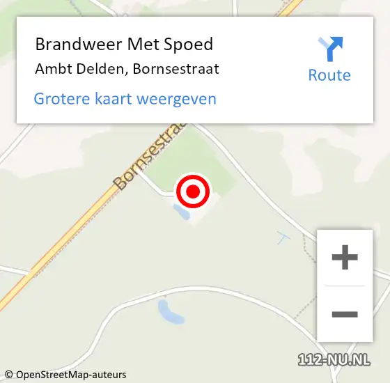 Locatie op kaart van de 112 melding: Brandweer Met Spoed Naar Ambt Delden, Bornsestraat op 28 oktober 2023 10:05