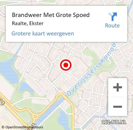 Locatie op kaart van de 112 melding: Brandweer Met Grote Spoed Naar Raalte, Ekster op 28 oktober 2023 10:29