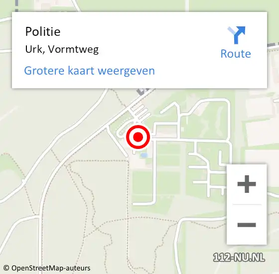 Locatie op kaart van de 112 melding: Politie Urk, Vormtweg op 28 oktober 2023 10:36