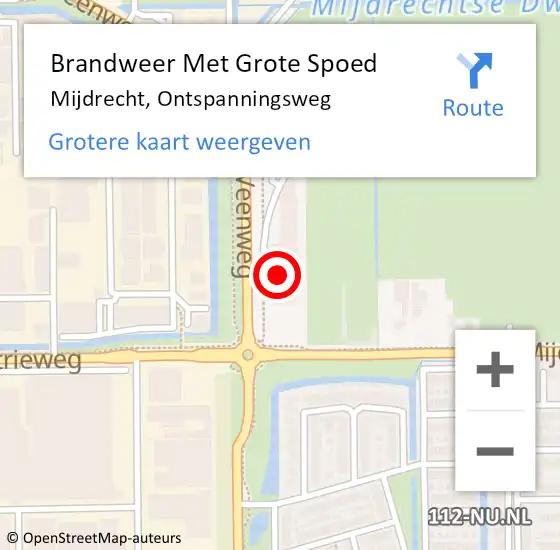 Locatie op kaart van de 112 melding: Brandweer Met Grote Spoed Naar Mijdrecht, Ontspanningsweg op 28 oktober 2023 10:57