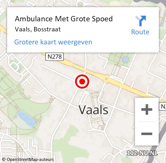 Locatie op kaart van de 112 melding: Ambulance Met Grote Spoed Naar Vaals, Bosstraat op 13 september 2014 03:01