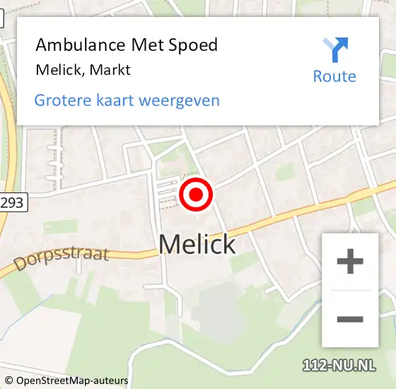 Locatie op kaart van de 112 melding: Ambulance Met Spoed Naar Melick, Markt op 28 oktober 2023 11:44