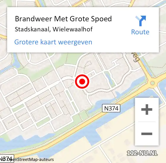 Locatie op kaart van de 112 melding: Brandweer Met Grote Spoed Naar Stadskanaal, Wielewaalhof op 28 oktober 2023 12:34